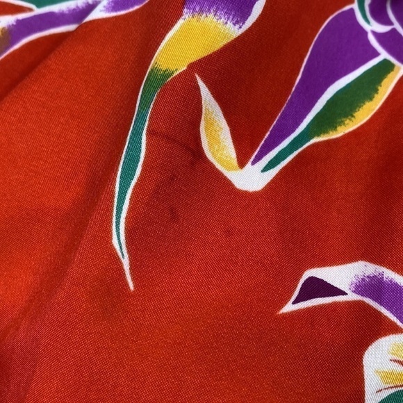 Vintage Hilo Hattie Red Ruffle Hawaiian Maxi Dress Size Small #658 - Picture 10 of 10